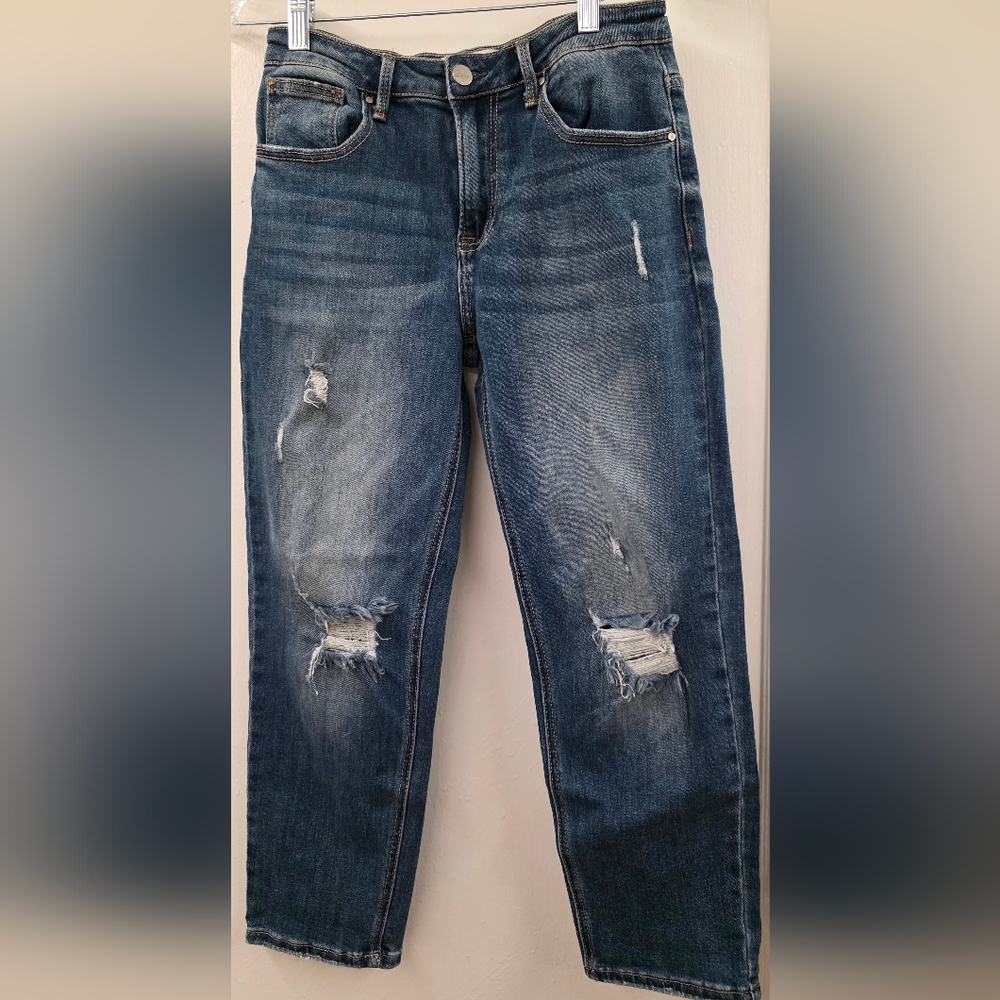 RISEN Distressed Skinny Jeans 5/27 Medium Wash Stretch Denim Mid Rise